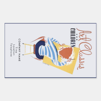 Art Classes for Children Vintage Retro Promo Rectangular Sticker