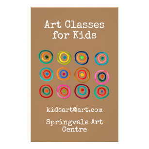 Art Classes for Kids business rainbow circles Flyer