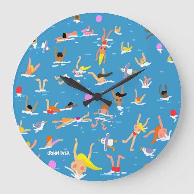 Art Clock: John Dyer Swimmers Large Clock (Front)