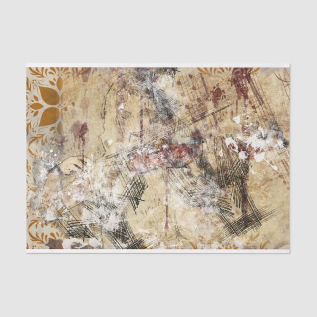 Art Collage Background  Decoupage  Tissue Paper (Front)