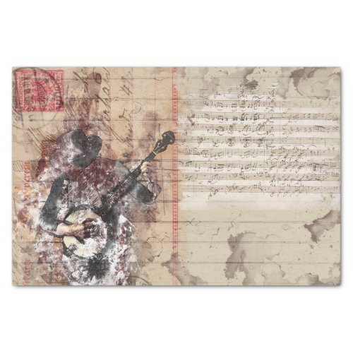 Art Collage Bango Music 31 Decoupage Tissue Paper