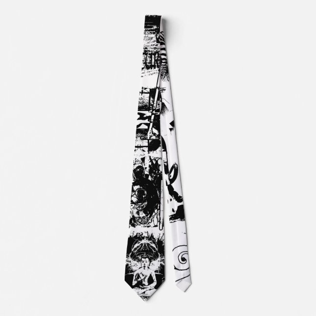 ART COLLAGE black & white + your ideas Tie (Front)