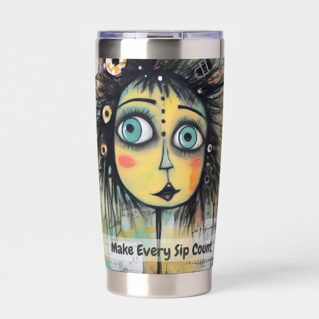 Art collage lady 12 insulated tumbler (Front)