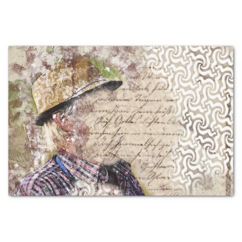 Art Collage Man 27  Decoupage Tissue Paper