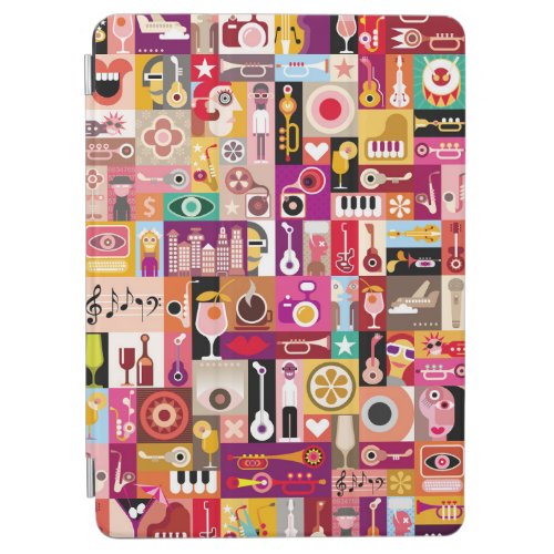 Art collage musical vintage illustration Patchwo iPad Air Cover