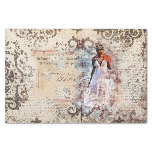 Art Collage Romantic Woman 35 Decoupage  Tissue Paper