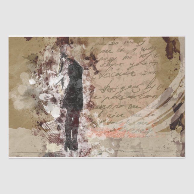 Art Collage Woman 36 Decoupage  Tissue Paper (Front)