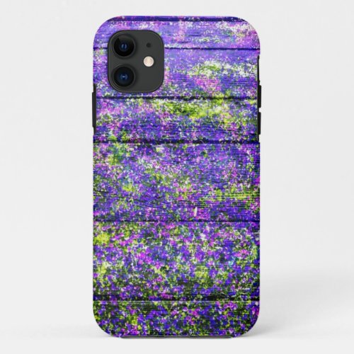 Art Color Acrylic Flower Painting on Wood 2 iPhone 11 Case