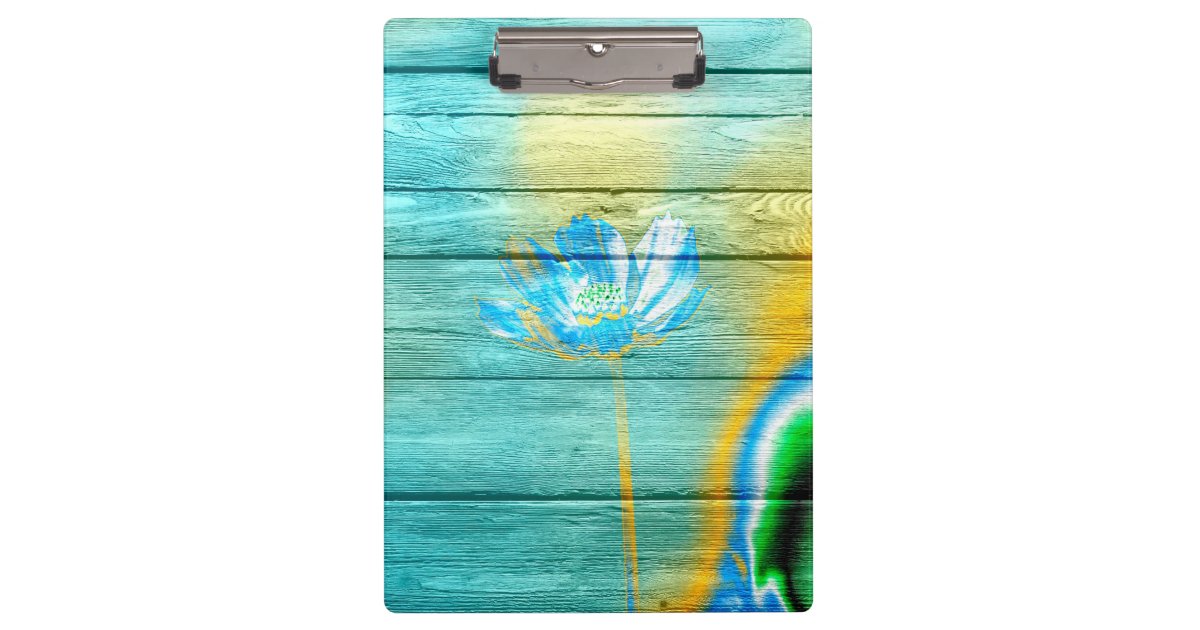 Art Color Acrylic Flower Painting On Wood Clipboard Zazzle Com