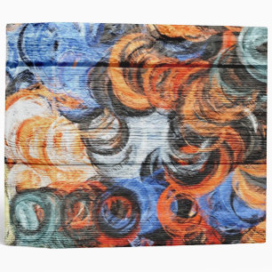 Art Color Acrylic Painting on Wood 3 Ring Binder
