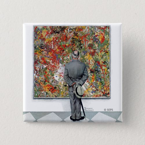 Art Connoisseur by Norman Rockwell Button