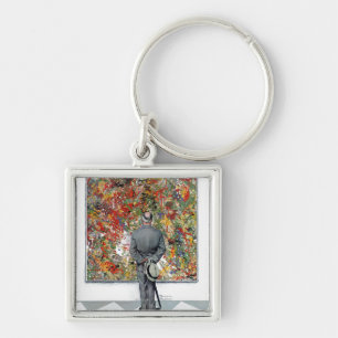 Art Connoisseur by Norman Rockwell Keychain