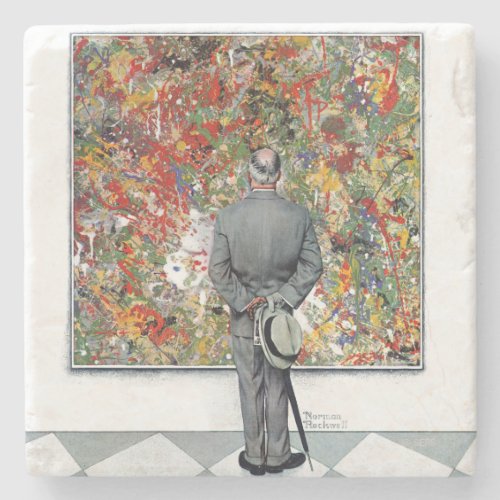Art Connoisseur by Norman Rockwell Stone Coaster
