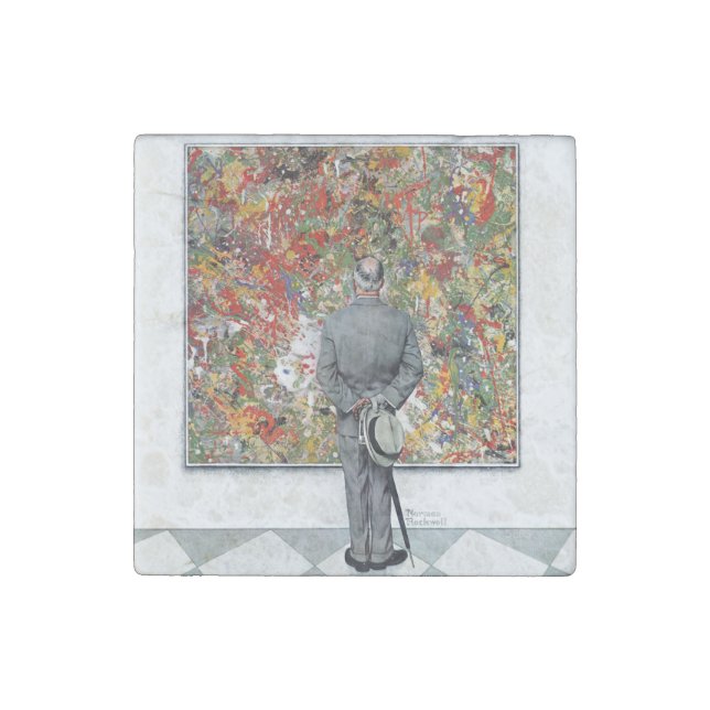 Art Connoisseur by Norman Rockwell Stone Magnet (Front)