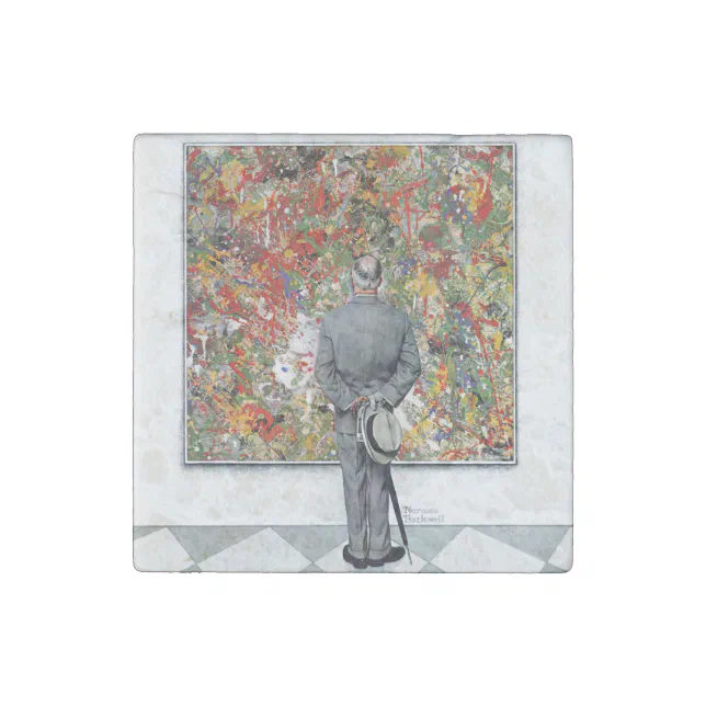 Art Connoisseur by Norman Rockwell Stone Magnet | Zazzle