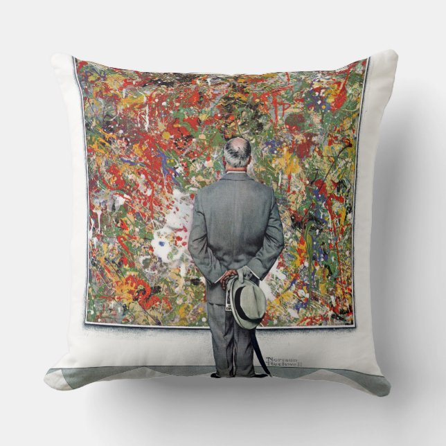Art Connoisseur by Norman Rockwell Throw Pillow (Front)
