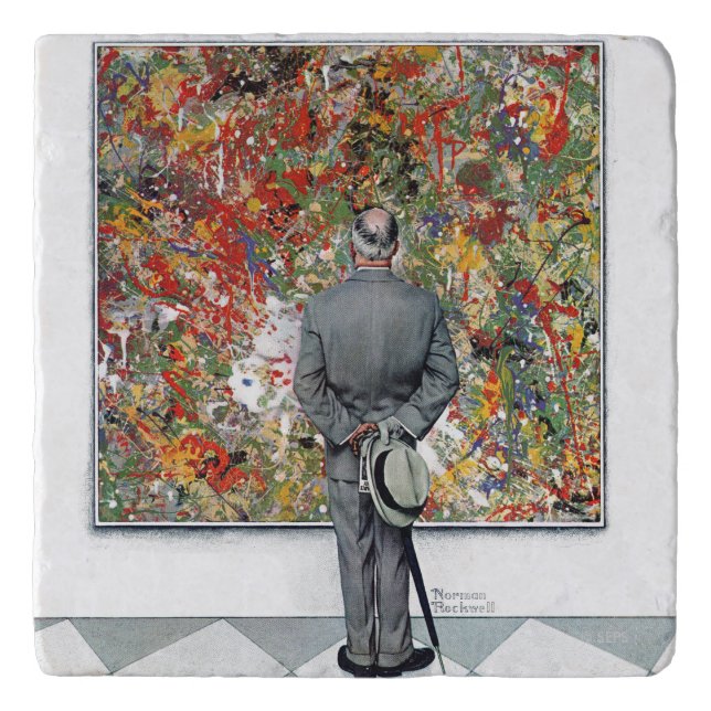 Art Connoisseur by Norman Rockwell Trivet (Front)
