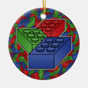 Art - Construction Blocks for Kids Ceramic Ornament