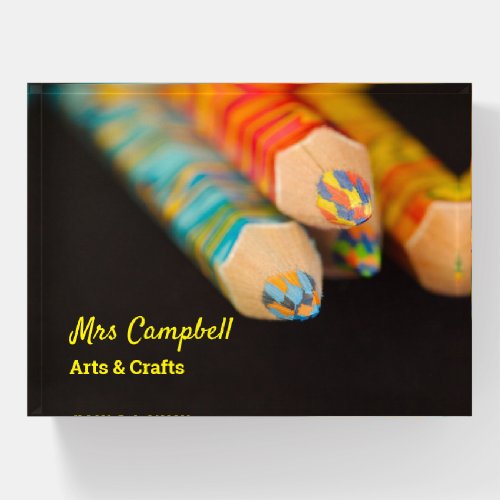 Art  Craft Color Pencils Teacher Name  Subject Paperweight