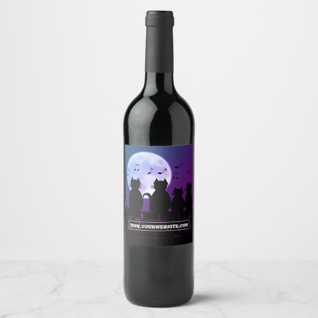 Art ,Cute Cat Clipart,personalized Wine Label (Front)