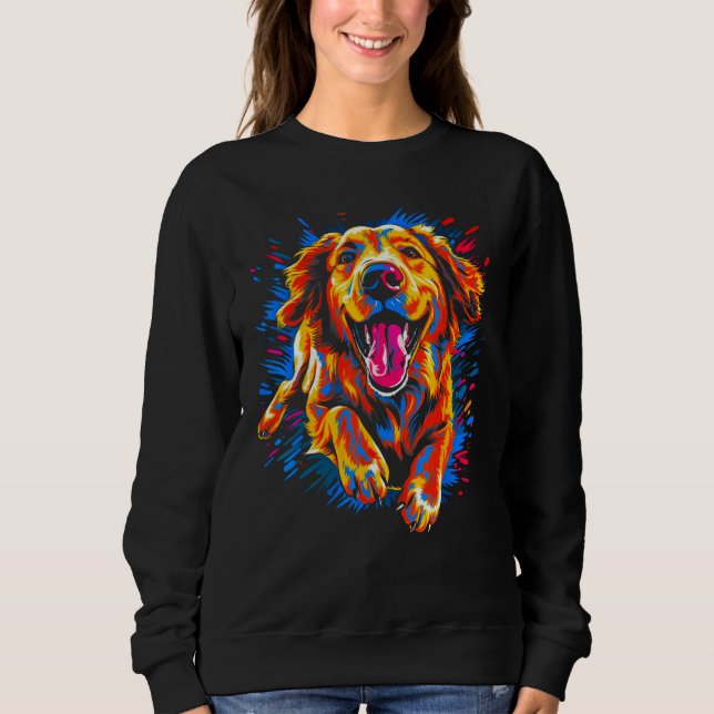 Art Cute Golden Retriever Dog Sweatshirt (Front)