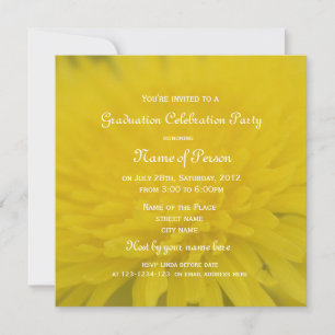 Art dandelion flowering yellow graduation party invitation