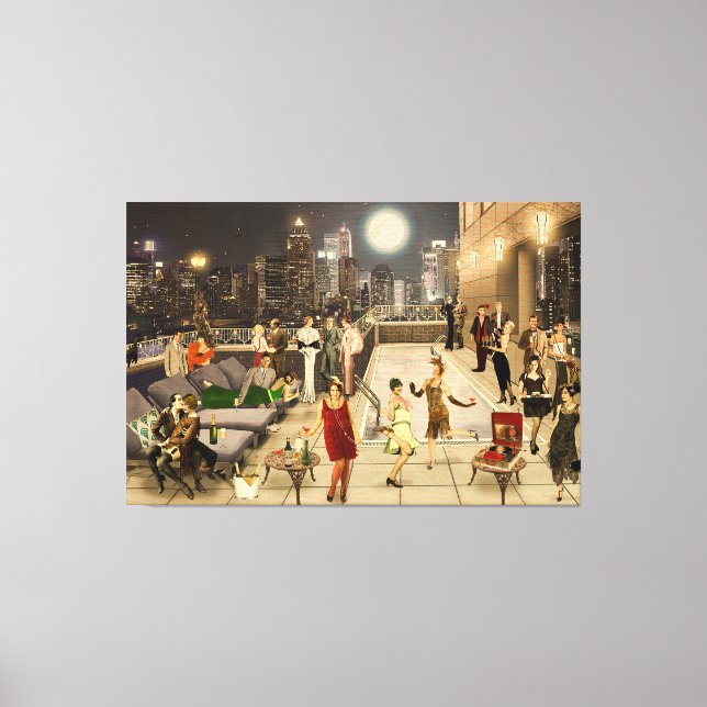 Art Decco Skyline Canvas Print (Front)