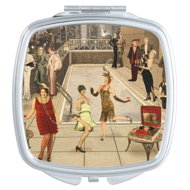 Art Decco Skyline Compact Mirror (Front)