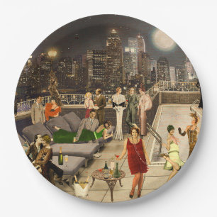 Art Decco Skyline Paper Plates
