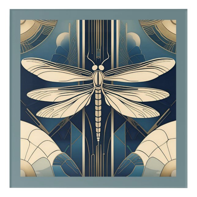 Art Deco 12 x 12 Dragonfly Acrylic Wall Art (Front)