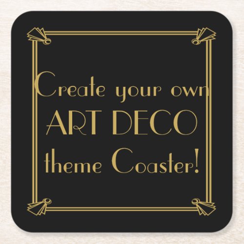 Art Deco 1920 style personalised coaster
