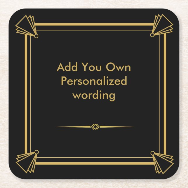 Art Deco 1920 style personalized coaster (Front)
