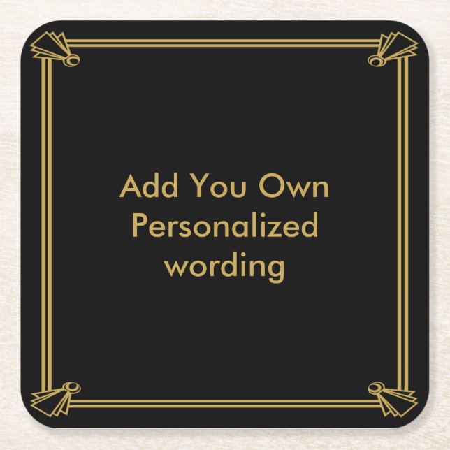 Art Deco 1920 style personalized coaster (Front)