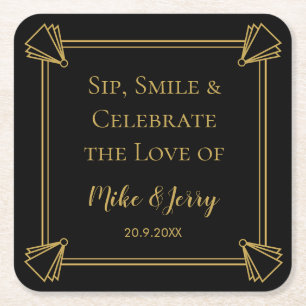 Art Deco 1920 style personalized coaster
