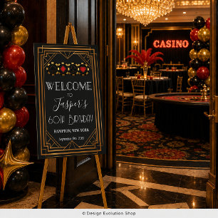 Art Deco 1920s Casino Foam Board Welcome Sign