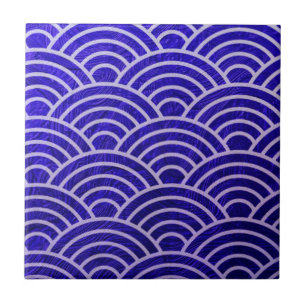 art deco,1920's era pattern, vintage,deep blue, si ceramic tile