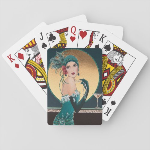 Art Deco 1920s Flapper Girl  Playing Cards