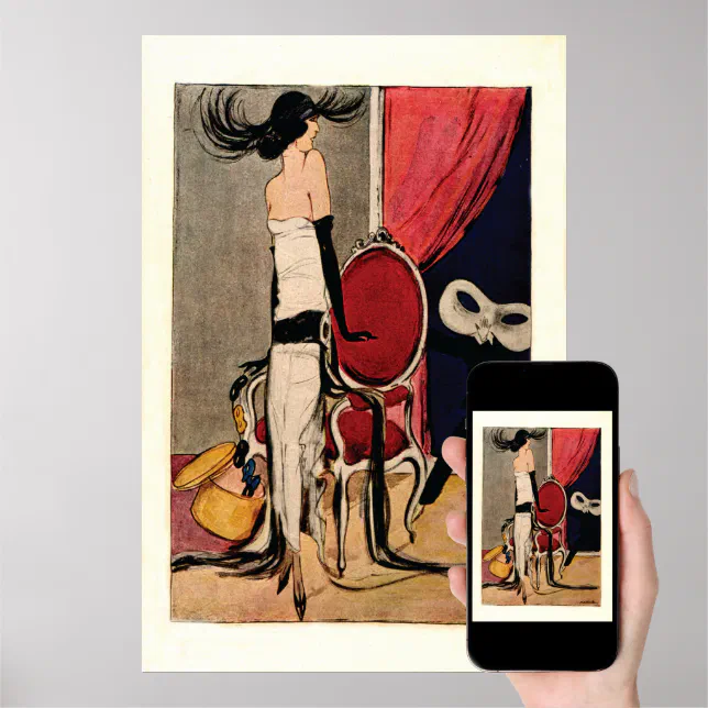 Art Deco 1920s Flapper Girl Poster | Zazzle
