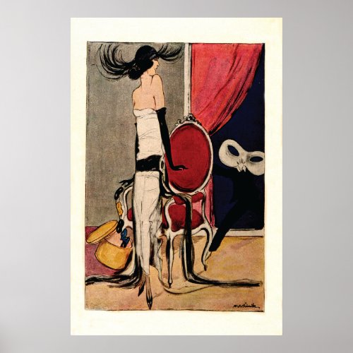 Art Deco 1920s Flapper Girl Poster