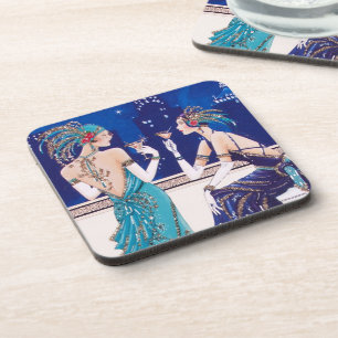 Art Deco 1920's Flapper Girls Coasters