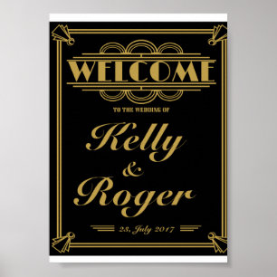 ART Deco 1920's Gatsby style wedding welcome print