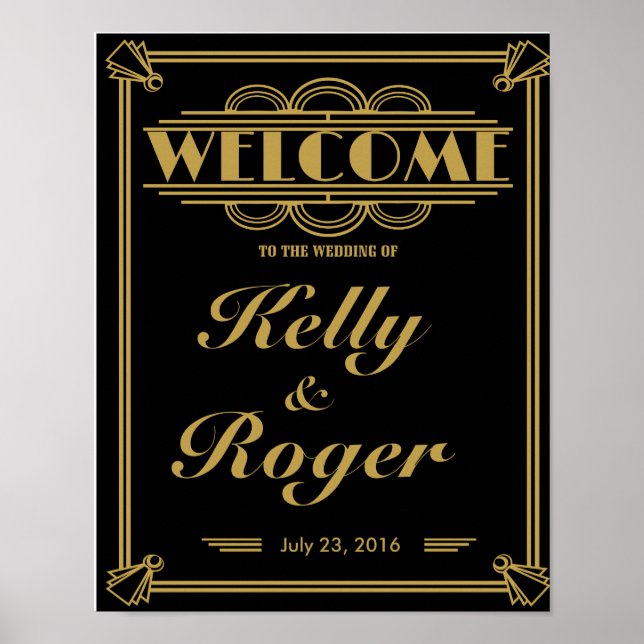 ART Deco 1920's Gatsby style wedding welcome print (Front)