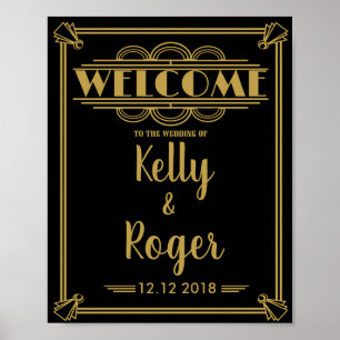 ART Deco 1920's Gatsby style wedding welcome print