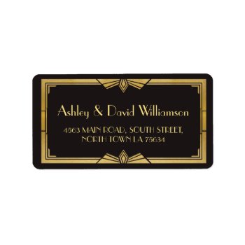 Art Deco 1920s Gatsby Wedding Return Address Label by WOWWOWMEOW at Zazzle