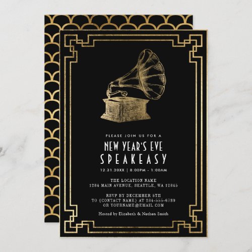 Art Deco 1920s New Years Eve Party Invitation