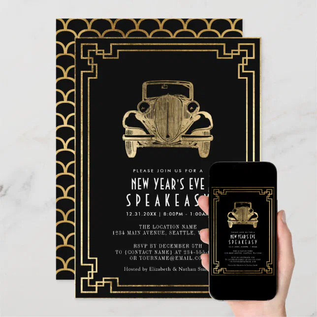 Art Deco 1920s New Year's Eve Party Invitation | Zazzle