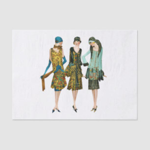 Art Deco 1920's Women Out on the Town Tissue Paper