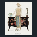 Art Deco 1922 Barbier Fashion Illustration Poster<br><div class="desc">Rosalinde: Robe du soir (1922) fashion illustration in high resolution by George Barbier. Original from The Rijksmuseum. Digitally enhanced</div>