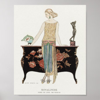 Art Deco 1922 Barbier Fashion Illustration Poster