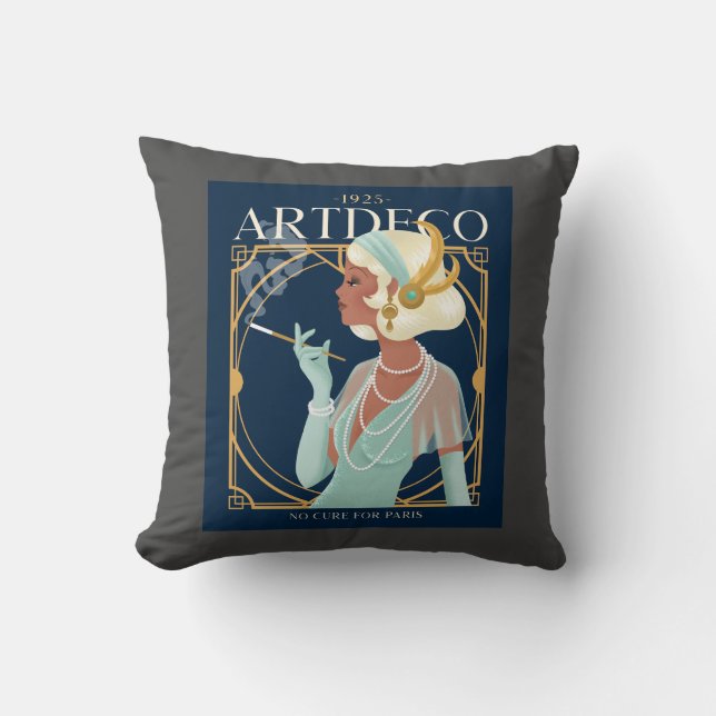 Art Deco 1925 Throw Pillow (Front)